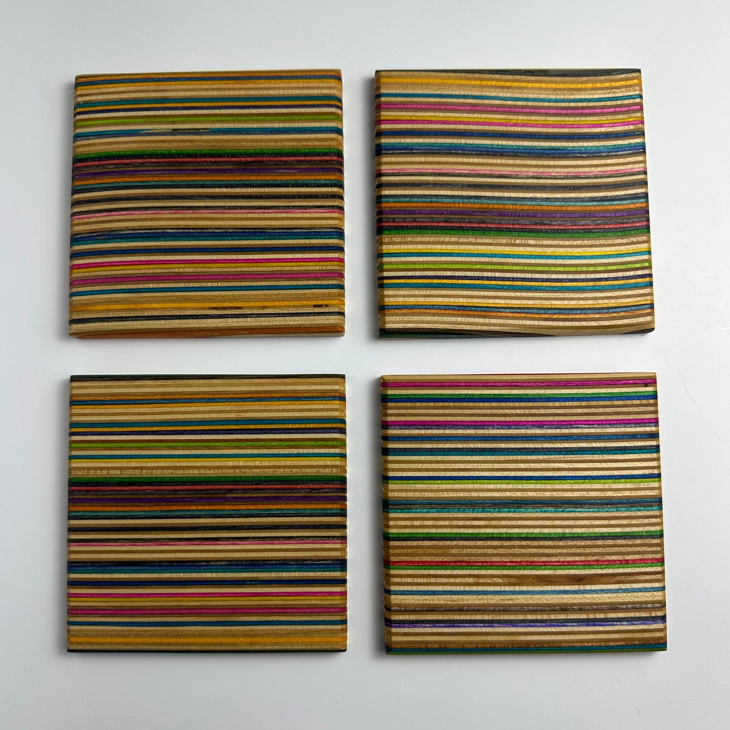 Recycled Skateboard Coasters